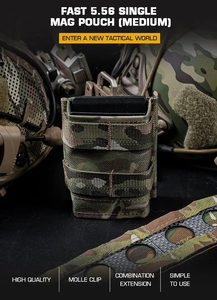 กระเป๋าใส่แม็กกาซีนแบบคลิป FAST MOLLE ขนาดกลาง 5.56 อุปกรณ์เสริมสำหรับการล่าสัตว์ พร้อมช่องใส่แม็กกาซีนเดี่ยวที่สะดวกสบาย - Product Image 6