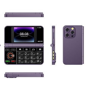 2025 New V899 2.8+2.4inch Dual <strong>Screen</strong> 2G GSM Dual Sim Card Fashion Design <strong>Folding</strong> Feature Phone Low Price - Product Image 3