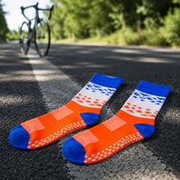 Chaussettes de cyclisme personnalisées OEM/ODM pour enfants, faible MOQ, processus Jacquard, logo personnalisé, antidérapantes, respirantes, évacuant l'humidité