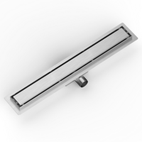 Caniveau de douche linéaire anti-odeur en acier inoxydable 304 avec couvercle réversible pour carrelage, écologique, pour hôtels