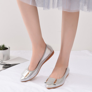 Sh10909a Women Dancing <strong>Flats</strong> Pointed Toe Shoes Breathable Black Gold <strong>Silver</strong> Plus Size 45 Shoes - Product Image 5