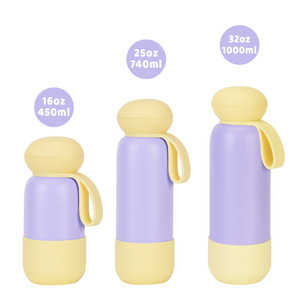 2026 Luxury 740ml 25oz Stainless Steel Vacuum Insulated Water Bottle Wholesale Custom Logo Pastel Color Block Bottle with Handle - Product Image 2