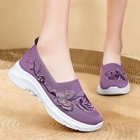 Chaussures décontractées confortables à semelle souple pour femme, grande taille, printemps 2026, style floral, basses, pour la marche