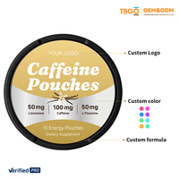 Pochettes énergétiques nootropiques à la caféine anhydre, sans nicotine, pour améliorer la concentration, la mémoire et les performances