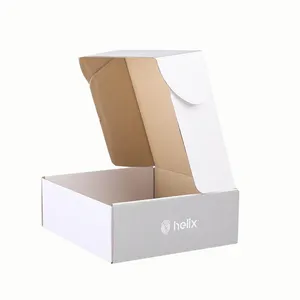 高品质易折叠电子包装盒定制白色瓦楞折叠纸盒