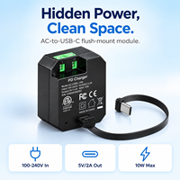 Adaptateur tablette AC vers USB-C Max 10W, chargeur mural intégré 100-240V