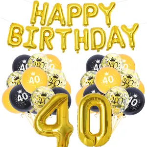 Nicro 30 40 50 60 Jaar Verjaardag Ballonnen Party Decoraties Set Zwart Goud Ballon Volwassen Gelukkige Verjaardag Feestartikelen