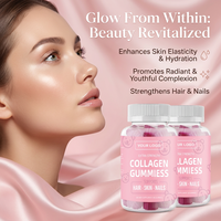Gummies de Biotine Personnalisables avec Logo, 5000mcg, au Collagène pour la Croissance des Cheveux et l'Éclat de la Peau, Vitamines Beauté Extra Fortes