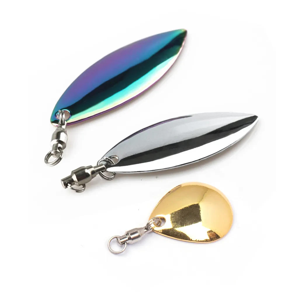 Rainbow/Silver/Gold Fishing Metal Spoon Reflective Noisy Spoons with Bearing Swivel for Spinner Bait VIB Jigs Lure spinning lure