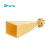 Antenne cornet rectangulaire Gwave GHA600900-25 WR-12 bande E 60-90 GHz, gain 20 dBi, 50 ohms, avec montage coaxial pour communication RF
