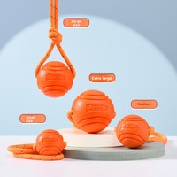 Eisenka – balle solide en caoutchouc thermoplastique pour chien, élastique, résistante aux morsures, jouet de lancer en corde pour l'extérieur, entraînement de récupération MJ119