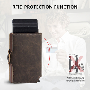Casekey 2024 Custom Logo Vintage Pu Leather Credit Card Holder Billetera RFID Blocking Men's Slim Minimalist Pop up <b>Smart</b> <b>Wallet</b> - Product Image 2