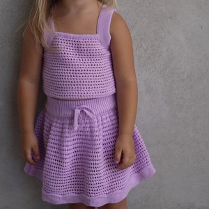 Haute qualité creux tricoté été <span class=keywords><strong>gilet</strong></span> jupe ensemble pour filles belle noeud papillon enfant en bas âge <span class=keywords><strong>Crochet</strong></span> tricot vêtements ensemble pour les petits - Product Image 6