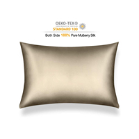Taie d'oreiller de luxe en soie de mûrier 100% unie, taille Queen, imprimée en 3D avec logo personnalisé, ignifuge, emballée en boîte, pour la maison - Vente en gros