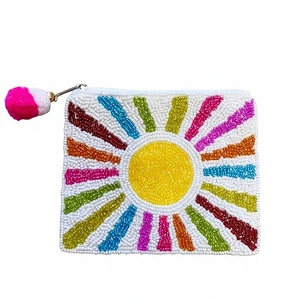 Monedero cuadrado bordado con cuentas Sun Shane MD HANDICRAFTS, cuentas de semillas a granel, alta calidad, bajo MOQ, envío rápido, India - Product Image 1