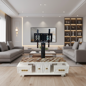 Mobile <span class=keywords><strong>TV</strong></span> di Alta Qualità, Supporto <span class=keywords><strong>TV</strong></span> Moderno con Finitura Goffrata per Soggiorno - Product Image 6