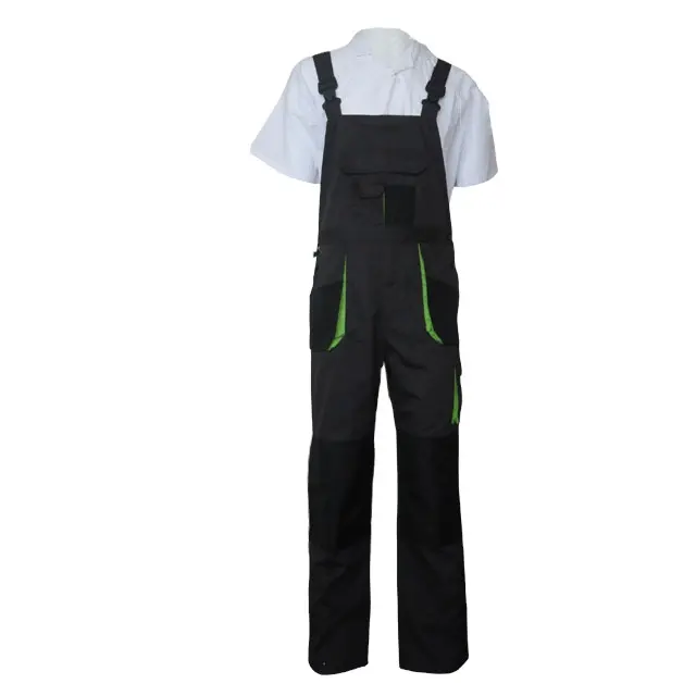 Men's White Polycotton Industrial Bib Pants Work Overalls for Mechanics Factory and Mining Workwear Uniform