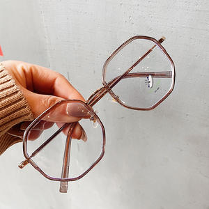 Montures de lunettes polygonales Qianai, extra larges, verres PC anti-UV et anti-lumière bleue, monture carrée pour femmes O3 2039 - Product Image 4