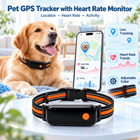 Collier intelligent pour animaux de compagnie QKEE AI avec GPS Tracker, moniteur de fréquence cardiaque AI, positionnement en temps réel 4G LTE, étanche IP67, localisateur pour chien et chat