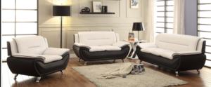 Ensemble de <span class=keywords><strong>canapé</strong></span> sectionnel Pride Style américain en similicuir noir <span class=keywords><strong>blanc</strong></span> en gros direct d'usine 3 + 2 + 1 - Product Image 2