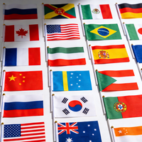 Support de drapeau de table avec piédestal en métal inoxydable pour célébrations festives, décoration de bureau et de maison
