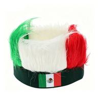 Perruque bandeau drapeau argentin, cheveux synthétiques colorés, pour supporters de football, idéale pour les événements sportifs et les fêtes.