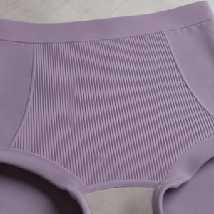 Ensemble soutien-gorge gainant à fermeture avant et culotte taille haute pour femme, couleur violette, lingerie grande taille, push-up, bonnet complet - Product Image 5