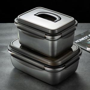 304 Stainless Steel Thickened Sealed <b>Large</b> Capacity Freezing Portable Lunch Preservation Refrigerator Storage <b>Box</b> - Product Image 3