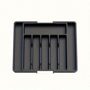 Organisateur de tiroir de cuisine multifonctionnel en plastique PP réglable, gain de place, support extensible pour couverts et argenterie - Product Image 1