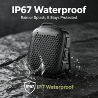 Haut-parleur portable étanche IP67 avec son clair 5W, design magnétique, puissance 5W, autonomie de 12h, idéal pour la randonnée et le camping