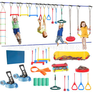 Kit Ninja Warrior para Niños, Set de Slackline, Entrenamiento de Integración Sensorial, Juguete Físico para Exteriores, Capacidad de Carga de 200 kg, Material Plástico - Product Image 1