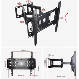 Montaje articulado para TV retráctil LCD negro manual gabinete oculto <span class=keywords><strong>cama</strong></span> estribo estante TV soporte de pared 55 pulgadas - Product Image 3