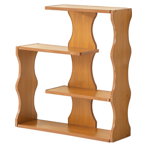 Étagère de bureau en bois massif, quatre couches, cadre en forme d'arc, design minimaliste, pour bureau, chambre d'enfant, librairie, étagère de rangement - Product Image 4