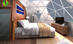 Tiendas de campaña para acampar al aire libre, tiendas de campaña tipo domo Riat, tiendas de campaña transparentes para fiestas, cabinas de glamping con ducha y para senderismo, tiendas de campaña domo de 5M para glamping. - Product Image 6