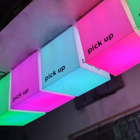 RGB tienda supermercado LED acrílico cubo caja de luz letrero publicidad caja de luz interior Led cubo caja cuadrada