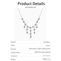 Collar de borla con forma de cascada de moissanita para mujer, joyería fina de Plata de Ley 925 con diseño único de gota brillante