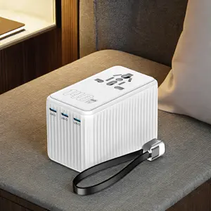 100W Super Fast Charging Universal Travel Adapter World International Power Extension with USB and Type-C 220V Rated Voltage