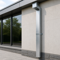 Composants de gouttière rectangulaire en métal, coudes et raccords en tôle, supports muraux, drainage de bâtiment OEM personnalisé
