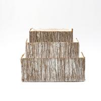 Pots de fleurs rectangulaires en bois, ensembles originaux faits à la main avec sol plastique, couleur personnalisée pin non revêtu, écologique, de pièces