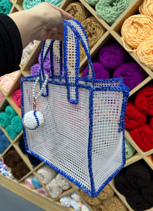 Bolsa <span class=keywords><strong>de</strong></span> Malla Resistente al Agua, Kit <span class=keywords><strong>de</strong></span> Crochet DIY, Opciones <span class=keywords><strong>de</strong></span> Color y Tamaño Personalizadas, para Deportes, Natación, Playa, Compras al Aire Libre, para Adultos - Product Image 4