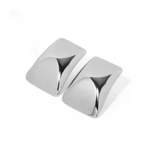 Minimalist Geometric Statement Earrings Hypoallergenic Stainless Steel 18K Gold Plated Square Stud Earrings Jewelry Women