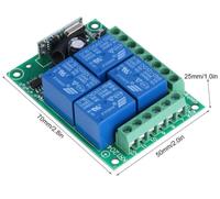 315/433Mhz 12V interruptor remoto sistema de Control remoto de 4 canales para control remoto de luz/motor/puerta de garaje