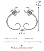 Punk gothique foncé Scorpion boucles d'oreilles pour femmes Vintage insecte mille-pattes Piercing boucles d'oreilles Halloween fête oreille décoration bijoux