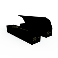 Embalaje de caja de cartón negro personalizado con repujado y revestimiento UV para cuchillos y vajilla para vasos