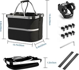 Xe đạp giỏ phía trước cho chó, Xe đạp giỏ phía trước tay lái có thể tháo rời-nhanh chóng phát hành có thể gập lại Pet Xe đạp giỏ - Product Image 5