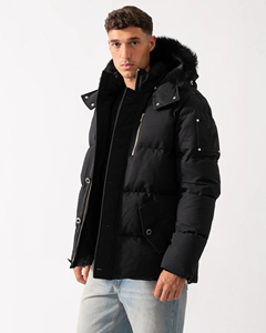 <span class=keywords><strong>Giacca</strong></span> Invernale Originale 3Q Personalizzata Nera con Imbottitura in Piuma e Pelliccia, <span class=keywords><strong>Idrorepellente</strong></span>, Trapuntata in Twill per Uomo - Product Image 2