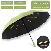 Parapluie pliant triple renforcé Double Dragon Bone, anti-UV et imperméable, double usage, automatique, personnalisé pour hommes d'affaires