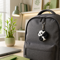 Lot de Breloques Populaires et Adorables en PVC Panda et Fleur de Bambou pour Sabots, Sandales, Chaussures à Trous, Accessoires de Sac DIY et Clips