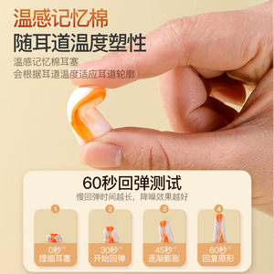 Disposable Noise Canceling Earplugs Foam Type Memory Foam Skin Friendly For Travel Sleep Business Trip Dormitory - Product Image 5
