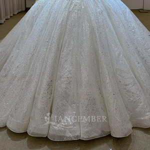 Glittery Sequins <b>Puffy</b> Ball Gown <b>Wedding</b> <b>Dress</b> for Church <b>Weddings</b> Strapless Sweetheart Neck Bridal <b>Dress</b> Lsjj60 - Product Image 6